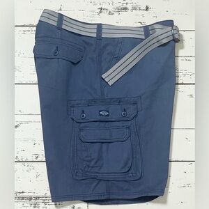 Lee Relaxed Fit Belted Cargo Shorts 48 x 11 Grey Utility Pockets Big & Tall Men